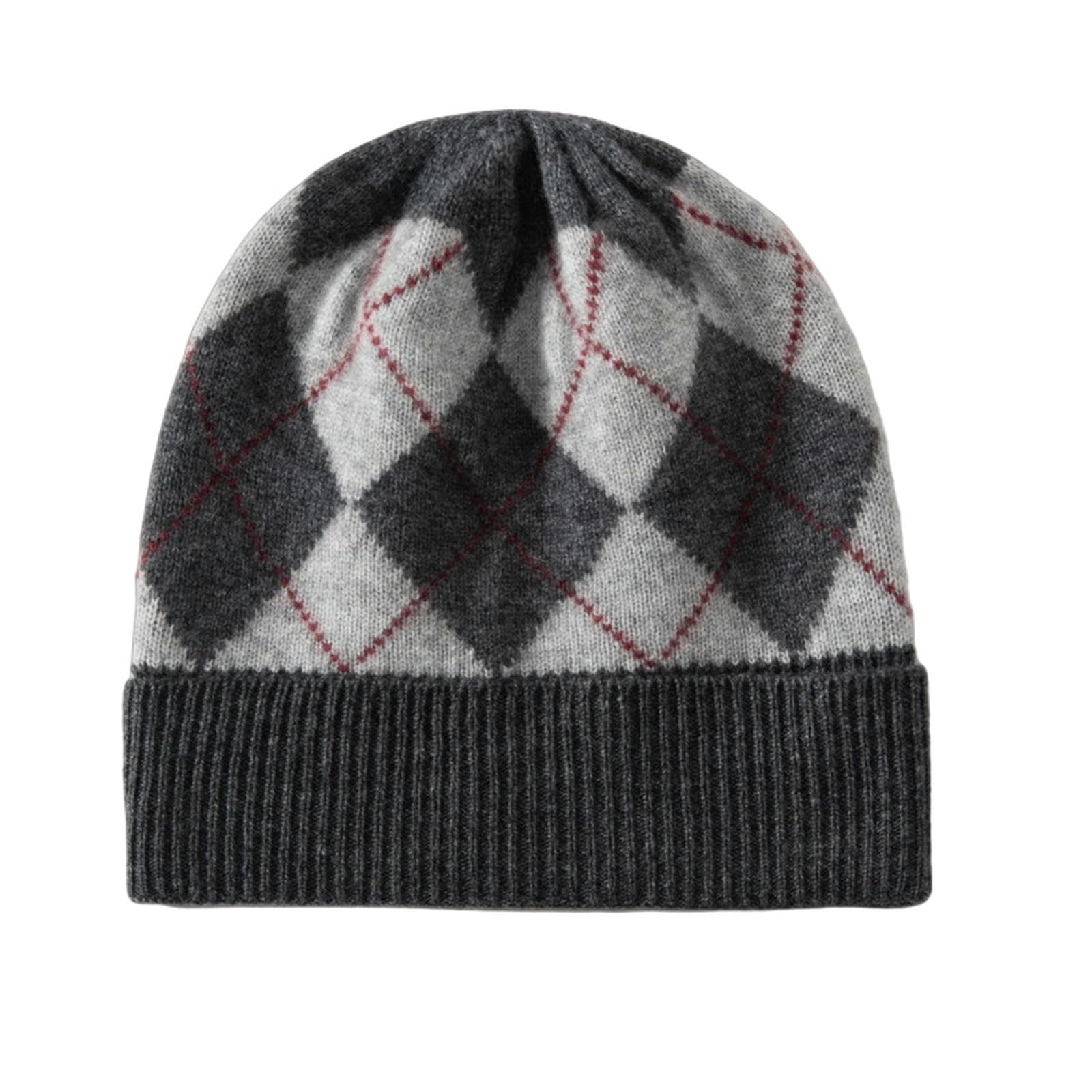 Gorro Invierno Mujer Sombrero De Mujer Sin Alero Sombrero De Lana Tejido con Solapa Sombrero Suave Y Cálido Sombrero De Invierno Sin Alero De Mujer-Gris-Código Medio