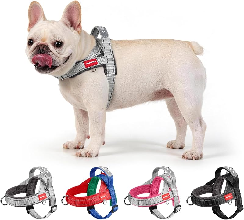 Peitoral Vest Antipuxão para Cães com 3 Argolas e Alça Acolchoada HCY&WLD Cinza, S