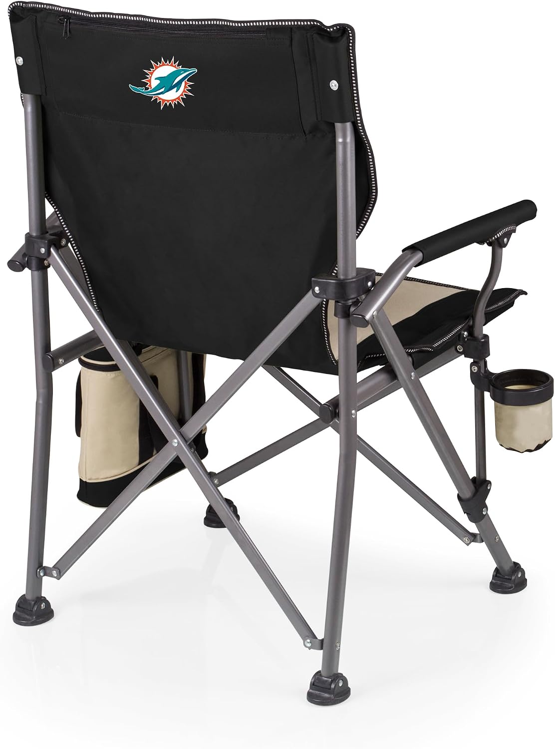Picnic TIME NFL Unisex-Adult NFL Outlander Folding Camping Chair with Cooler, Heavy Duty Beach Chair