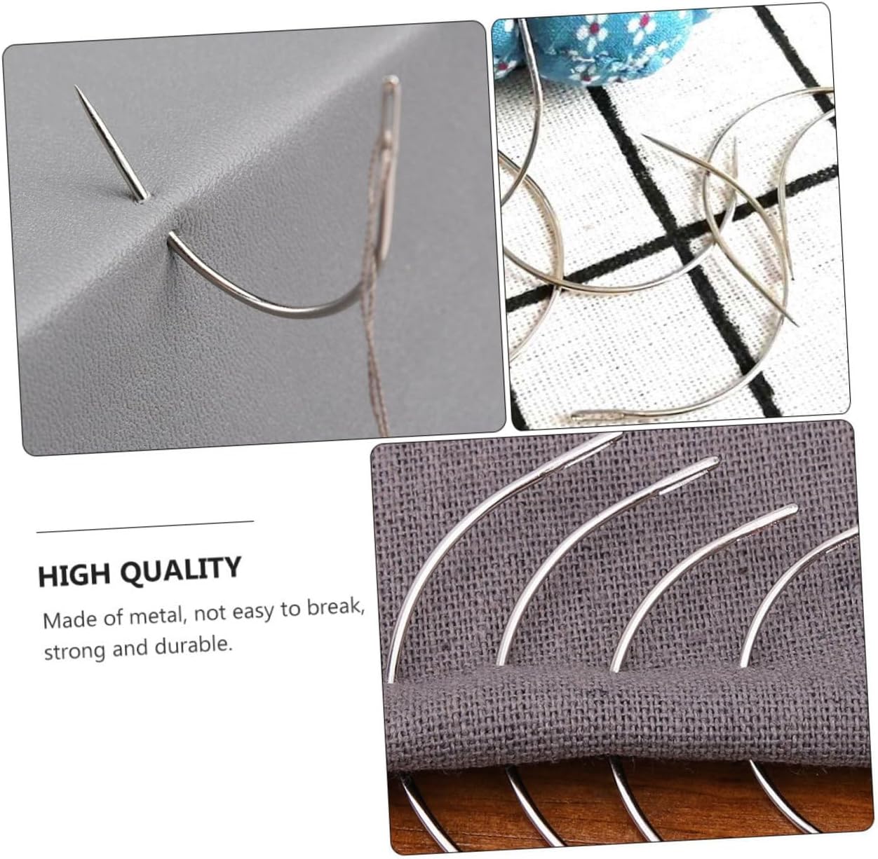 IWOWHERO 200pcs Curved Weaving Needles for Hand Sewing c Type Upholstery Needles for Dolls Crafts and Wig Styling for Various Projects