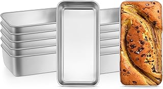 Leonyo 12 Pack Loaf Pans for Baking Bread, 9IN x 5IN Stainless Steel Loaf Bread Pans Set for Homemade Meatloaf, Bananas, Brownies, Lasagnas, Dishwasher Oven Safe