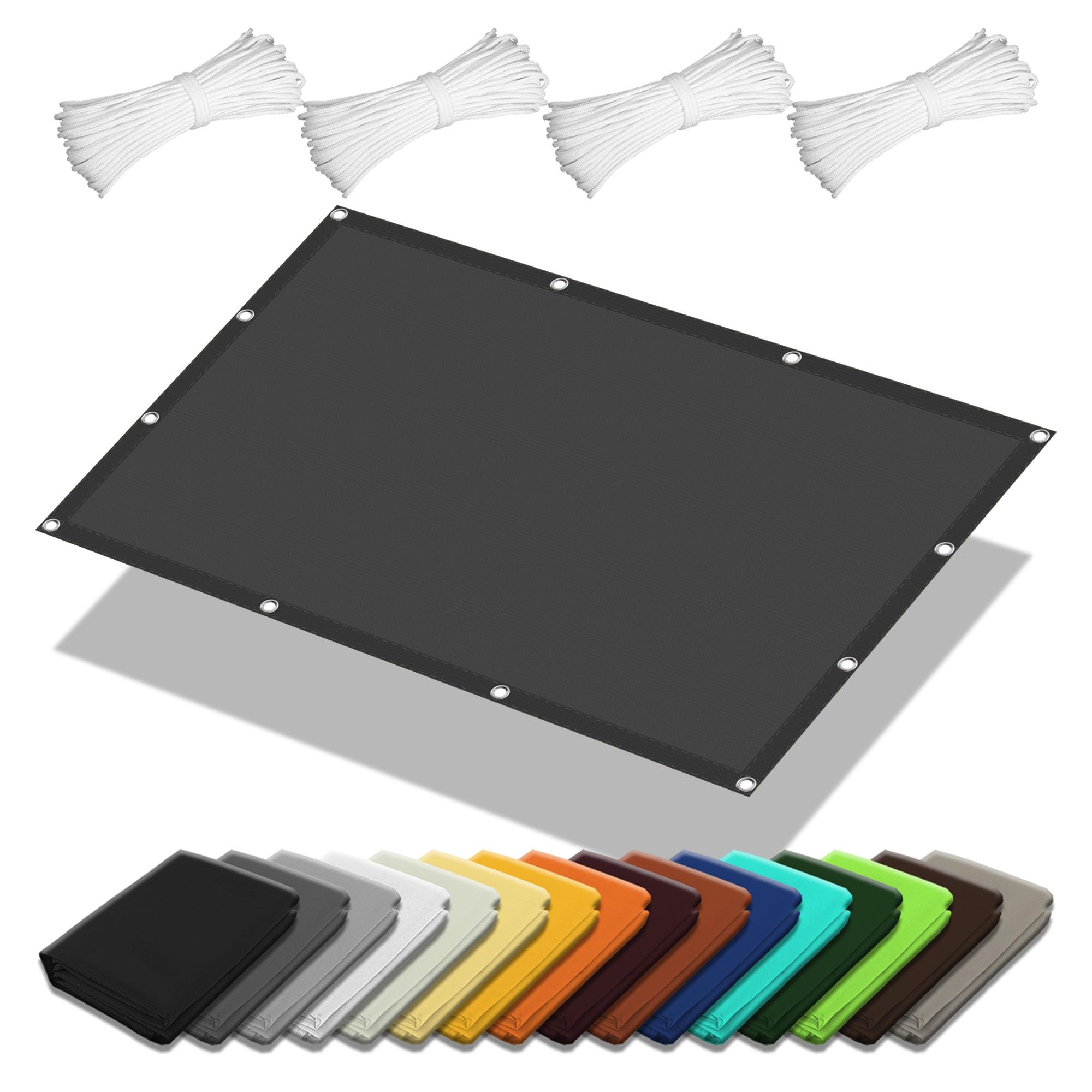 Voile d'ombrage pour terrasse gris foncé filet solaire 1.3 x 3.6 m étanche extérieur