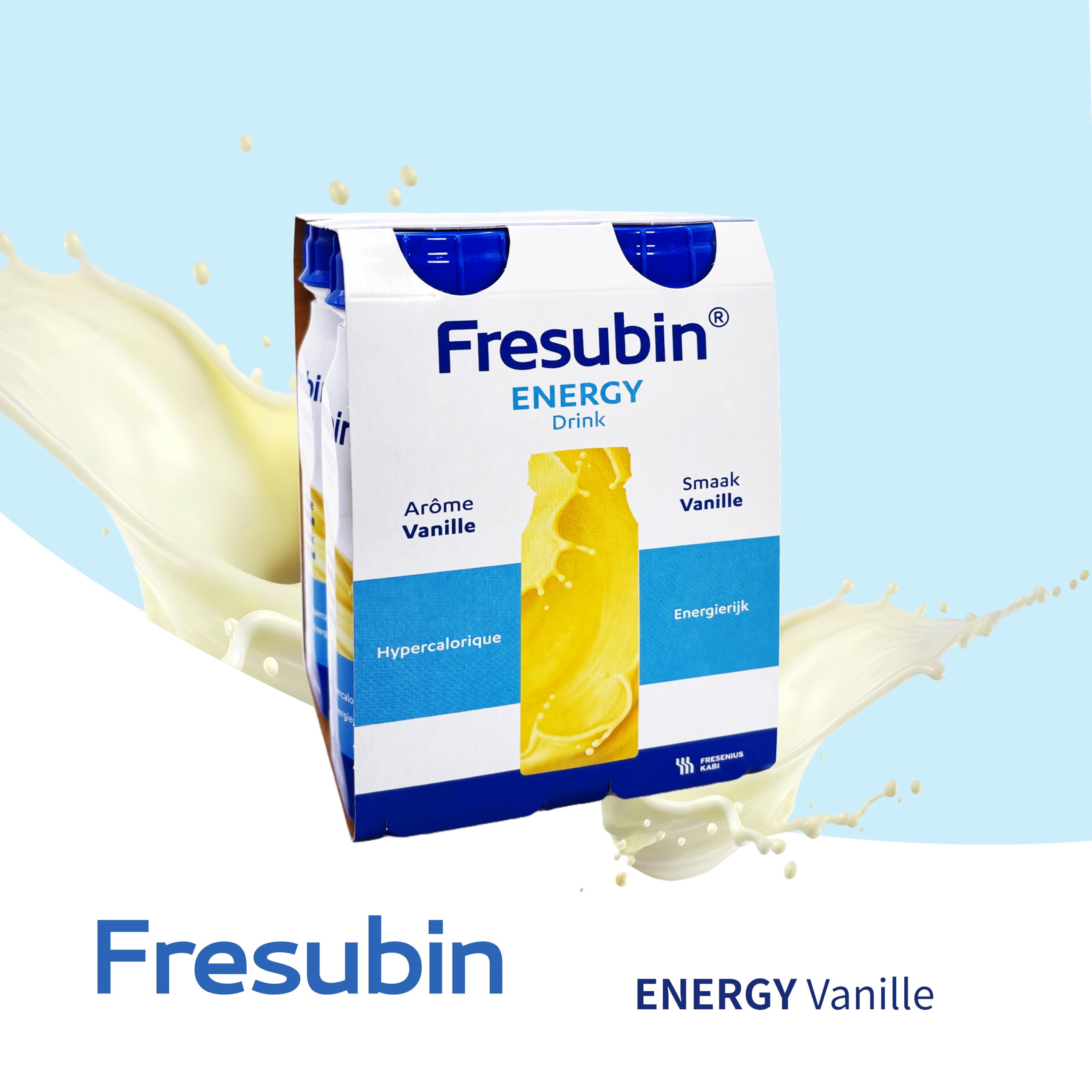 Fresubin Energy Drink - Vanille Hochkalorische Trinknahrung von Fresenius Kabi, 300 kcal pro Flasche, laktosearm, ohne Ballaststoffe ideal bei Mangelernährung (200 ml (24er Pack), Vanille)