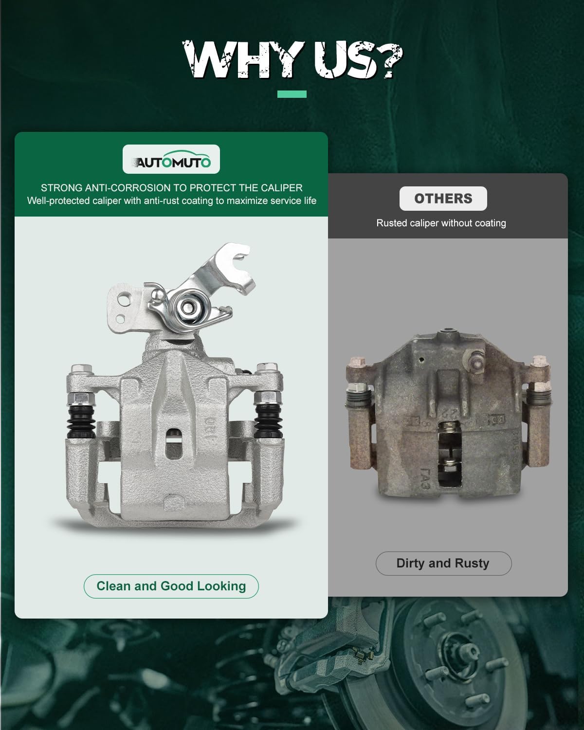 AUTOMUTO Rear Left & Right 18B5002 18B5003 Disc Brake Calipers With Bracket For Ford 2006-2012 For Lincoln 2006-2012 For Mazda 2006-2013 For Mercury 2006-2011