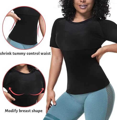 Miniatura 8 de Camiseta deportiva de compresión para mujer para sauna, chaleco de sauna que atrapa el calor para mujer