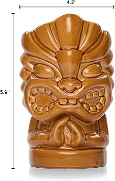 IMPULSE! Tiki Gold Gumba Tumbler - Hawaiian Inspired Ceramic Drinkware for Tropical Cocktails, Easy Cleaning, Vibrant Vibes! Perfect for Gifting! Decor, Art, Mug
