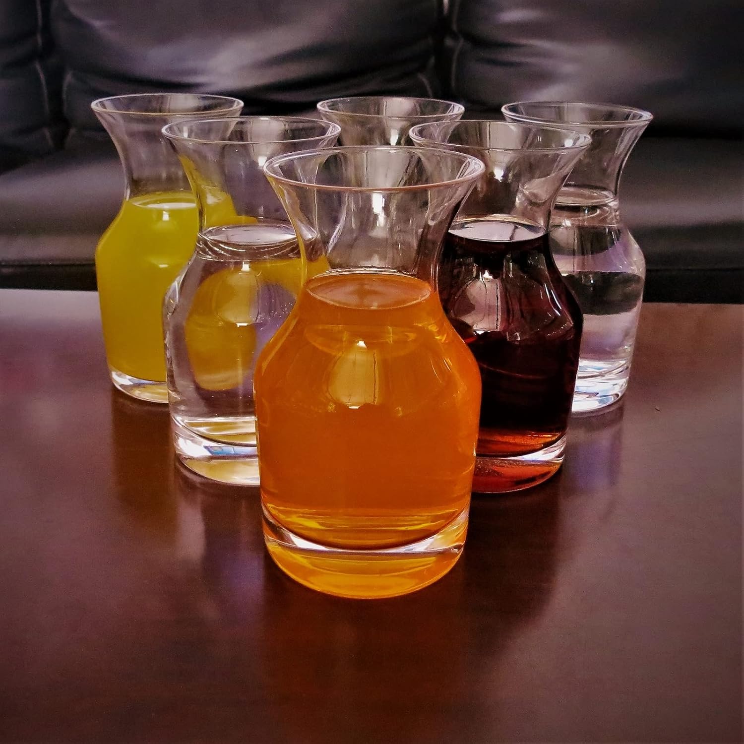 6-pack Single Serving Wine Carafe Glasses, 8 oz Individual Wine Decanter, Small Carafe for Wine Dinner Parties, Tastings, Bars, Restaurants