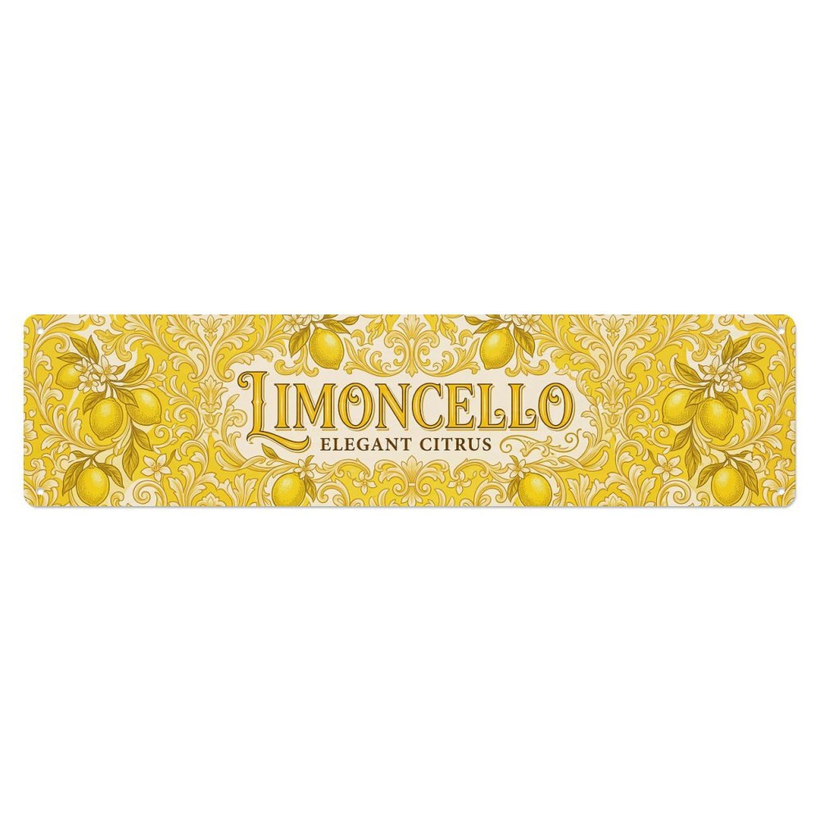 Gtthok Vintage Style Vintage Limoncello Elegant Italian Citrus Metal Tin Sign Plaque Wall Decor For Cafe, Club, Garden Metal Poster 4X16inch