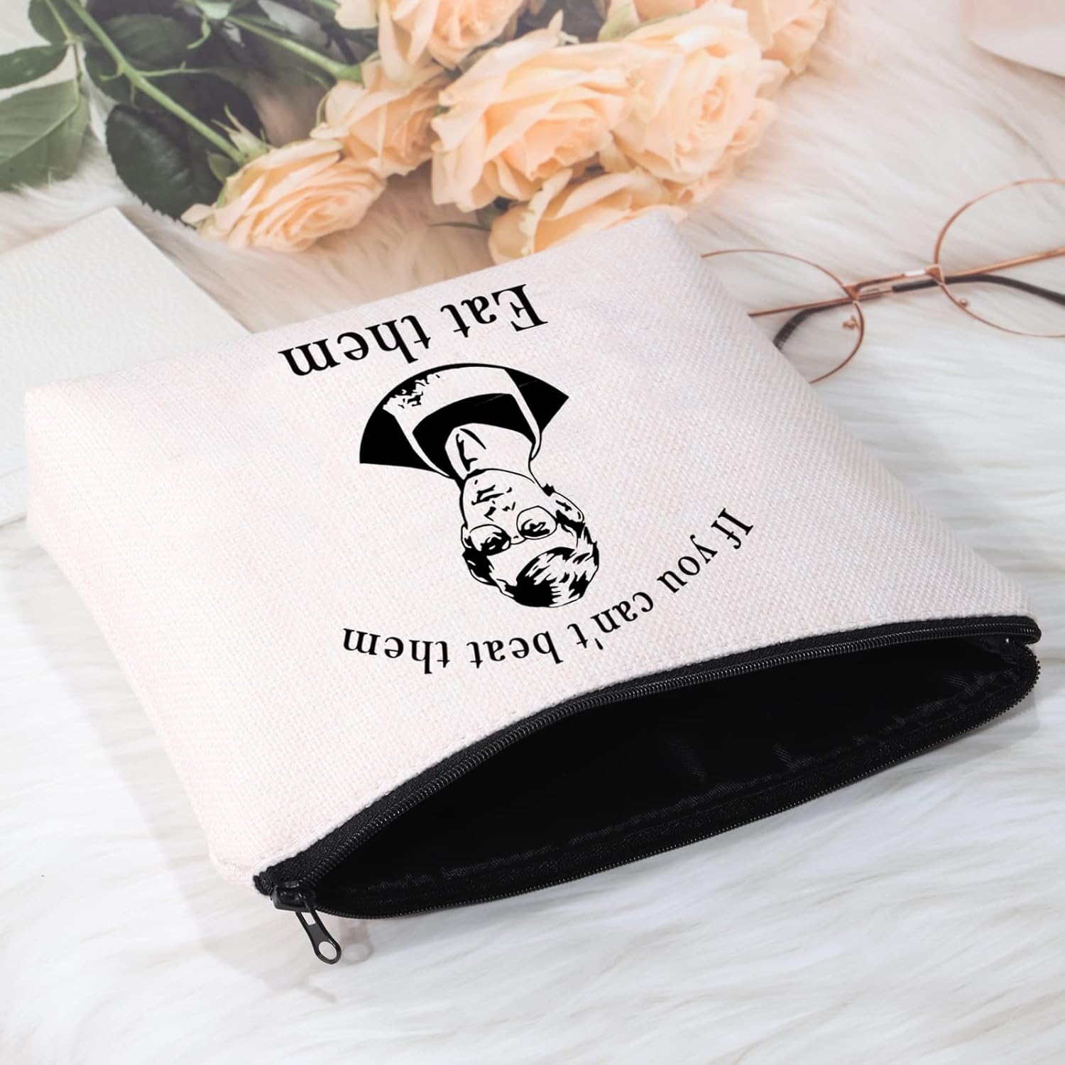 Serial Killer Gift True Crime Gift If You Can’t Beat Them Eat Them Zipper Pouch Travel Bag Horror Gift (If You Can't UK) - Image 5