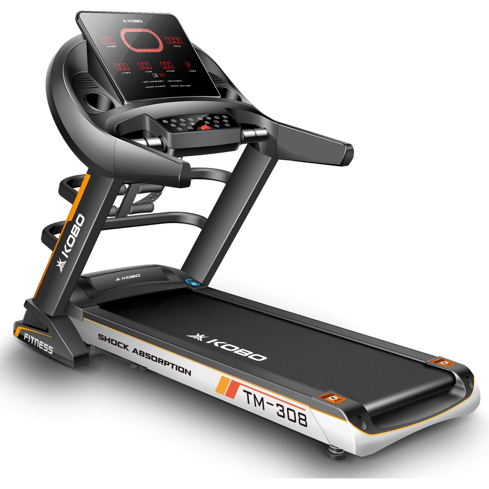 Kobo Fitness 6 H.P (TM-308) Motorized Auto Incline Treadmill with Massager, Full LED Display and Free Installation Assistance, Home Use Jogger (2022 Model), Black-image-45