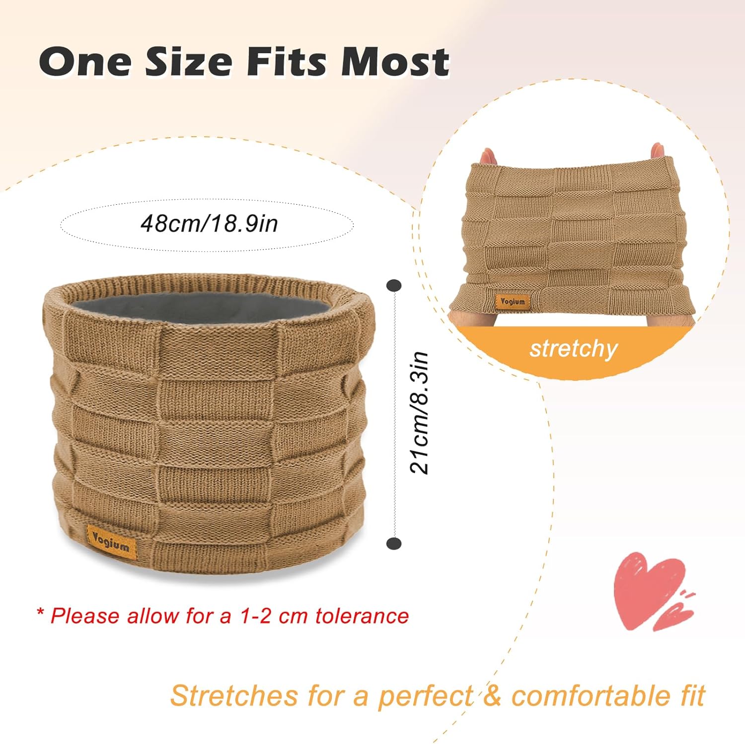 Adults Knit Thermal Neck Warmer Gaiter | Windproof Fleece-Lined Face Mask | Unisex Winter Scarf for Work & Ski Gear - Image 5