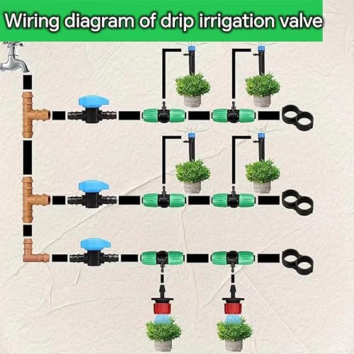 Miniatura 5 de Paquete de 6 válvulas de púas para riego por goteo de 12 pulgada, piezas de línea de goteo, válvula de cierre de 12 pulgada para tubos de riego por