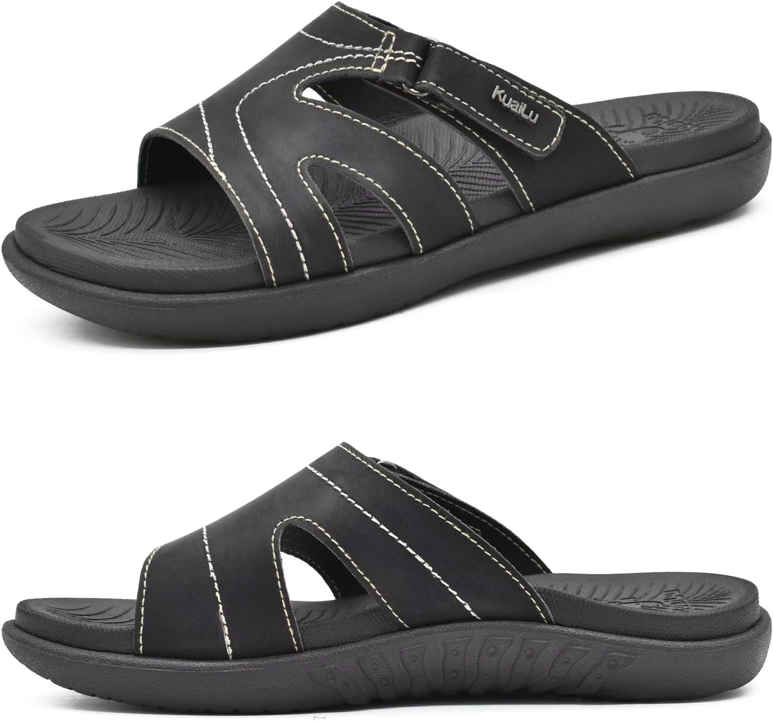 Womens Fashion Orthotic Slides Ladies Lightweight Athletic Yoga Mat Sandals Slip On Thick Cushion Slippers Sandals With Comfortable Plantar Fasciitis Arch Support