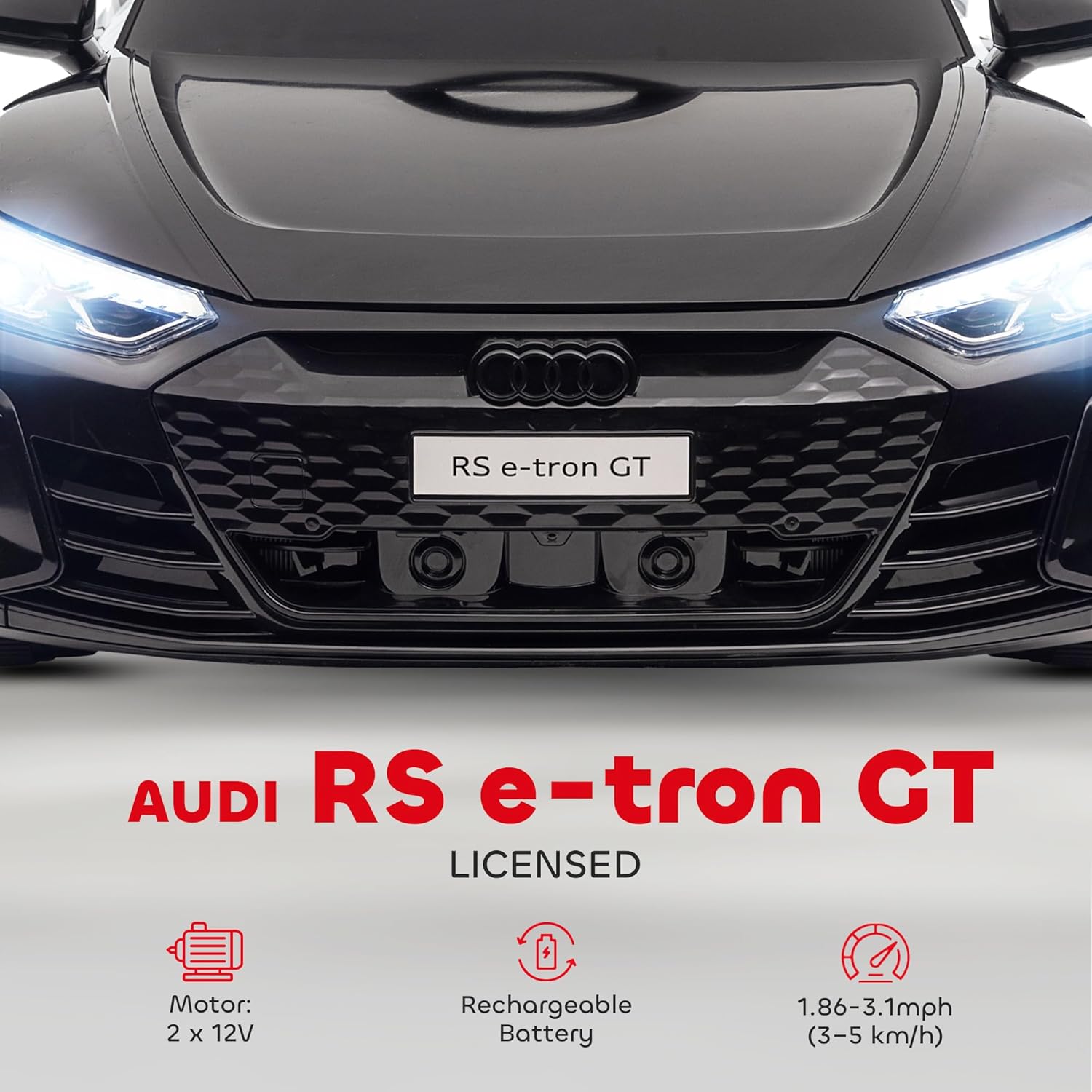 Aosom Licensed Audi RS e-tron GT 12V Ride On Car Truck for Kids, Electric Car Ride On Vehicle w/Parent Remote Control, Music, Lights, for Toddlers, Black