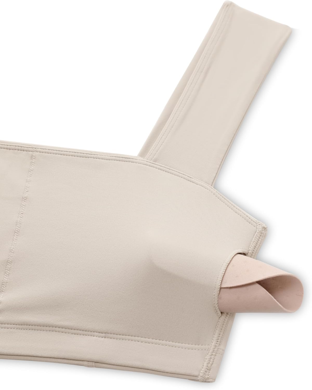 CRZ YOGA Butterluxe Wide Straps Sports Bras for Women - Square Neck Padded Open Back Camisole Yoga Crop Top - Image 5