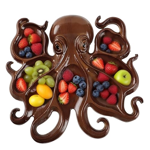 Octopus Charcuterie Platter, 2025 New Ocean Themed Cheese Bread Board,