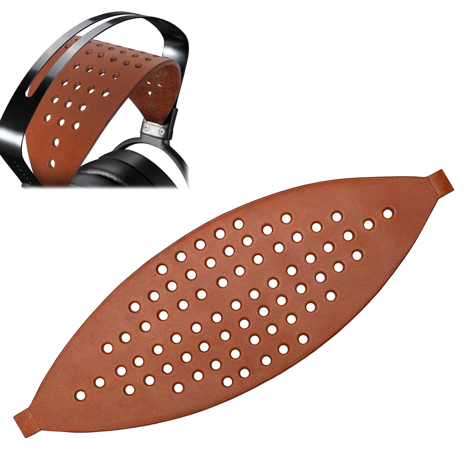 Voarmaks Wide Genuine Leather Headband Strap for Monolith M1060C,HIFIMAN HE300 HE400 HE400i HE500 HE560 HE5 HE6 HE4, Ananda,Ananda BT,Arya,Nano,