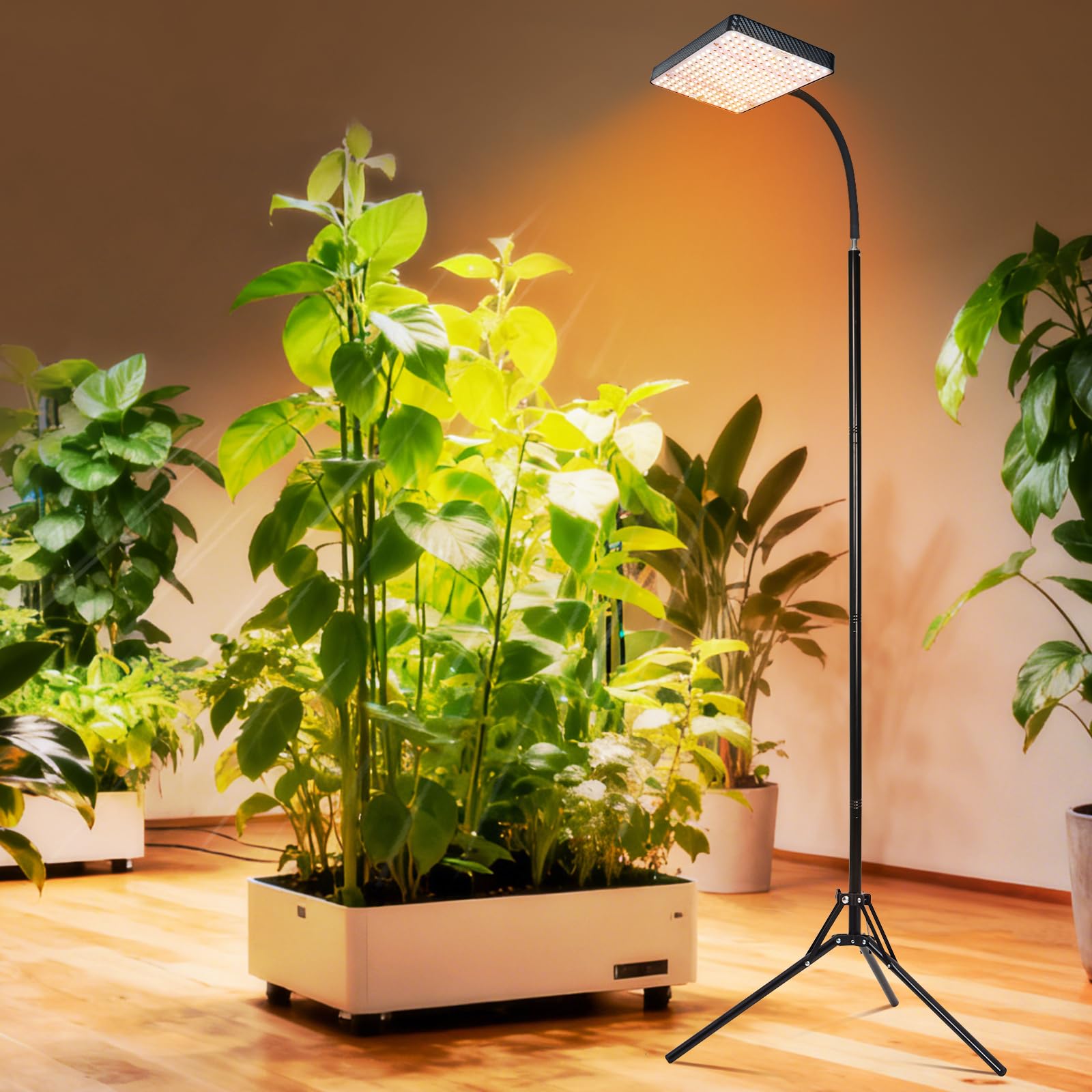EU-Eurostecker LED Pflanzenlampe mit Stnder, 25 Watt Vollspektrum Grow  Lampe, 12"-48" Hhenverstellbare Pflanzenlicht mit Stativ fr Zimmerpflanzen,  Daisy Chain Funktion, Einfachste Montage : Amazon.de: Garten