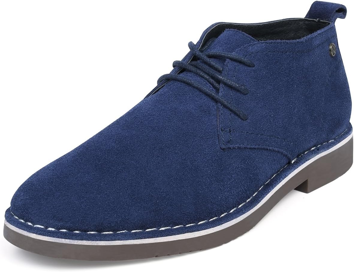 GOLAIMAN Men's Suede Chukka Boot Casual Lace Up Desert Boot Ankle Shoes Stylish Fashion Fit Comfortable Leather Shoes NAVY 9.5 D (M) US