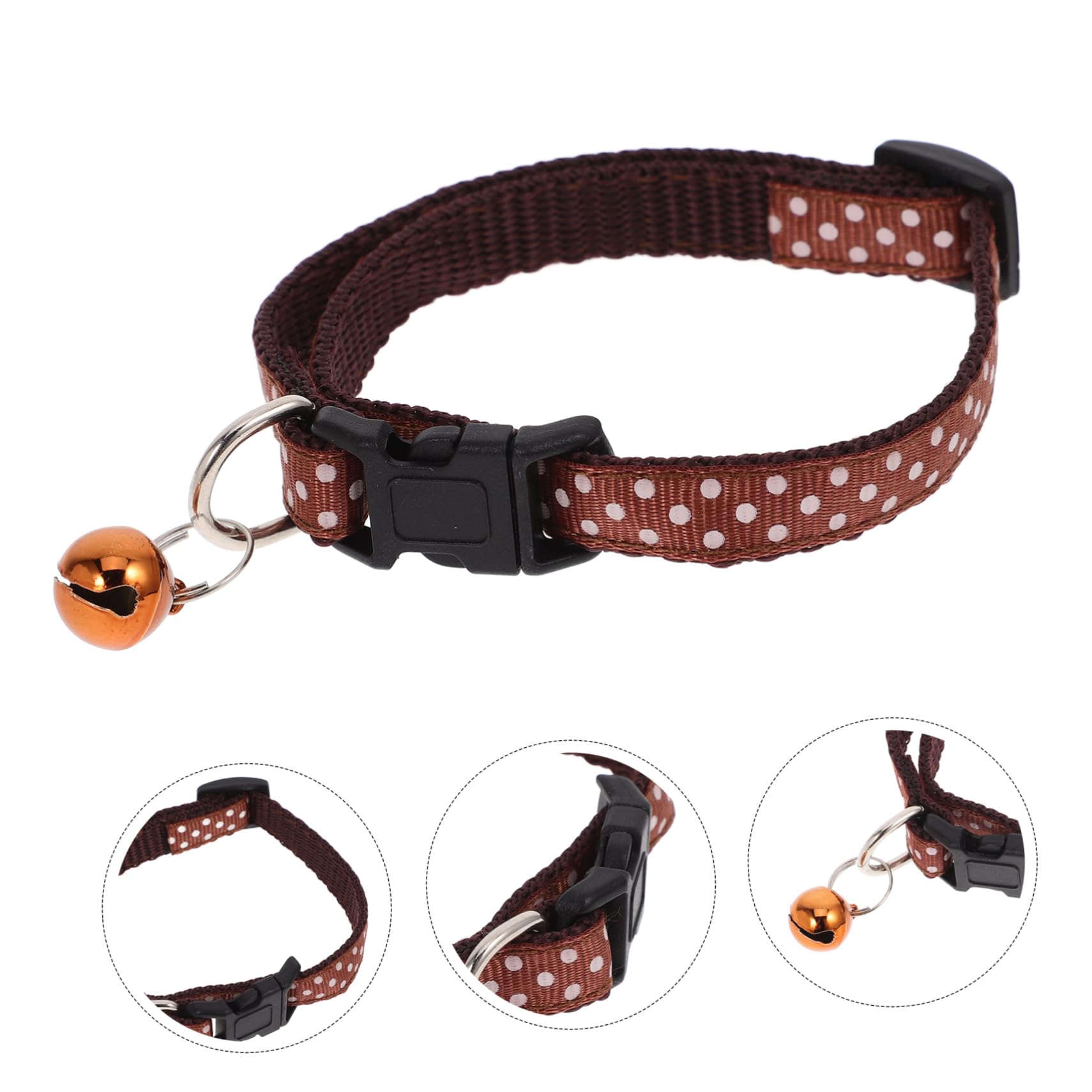 NOLITOY Jingle Bell Dog Collar with Dots Pet Collar for Cats Lightweight Adjustable Length