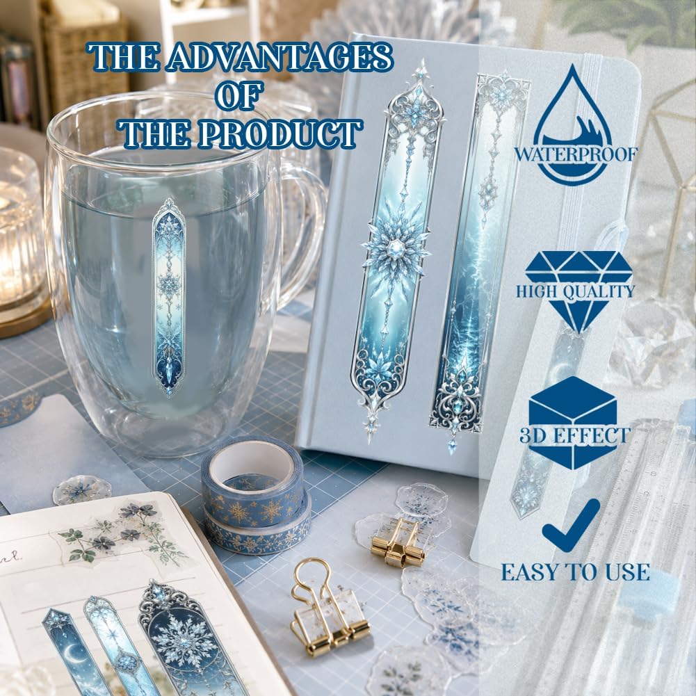 10 Sheets Luxury Baroque UV DTF Cup Wraps, Strip Style Cup Transfer Stickers Waterproof Floral Moon Snowflake Rub on Transfer Reusable DIY Vinyl Decals for Glass Cups Furniture image 3
