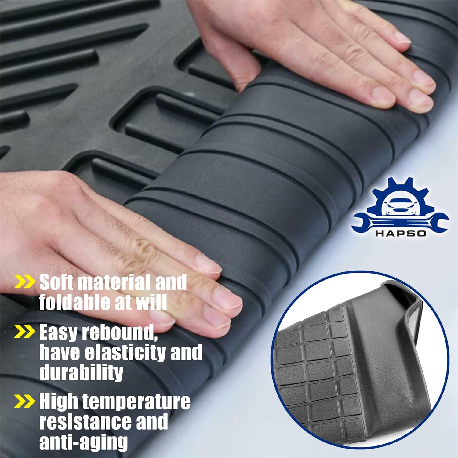 Rear Trunk Floor Mat Storage Cargo Liner Mat Fit for Tesla Model 3 2017-2021 TPE Sturdy Tray Mat All-Protection All Weather Waterproof Mat Accessories