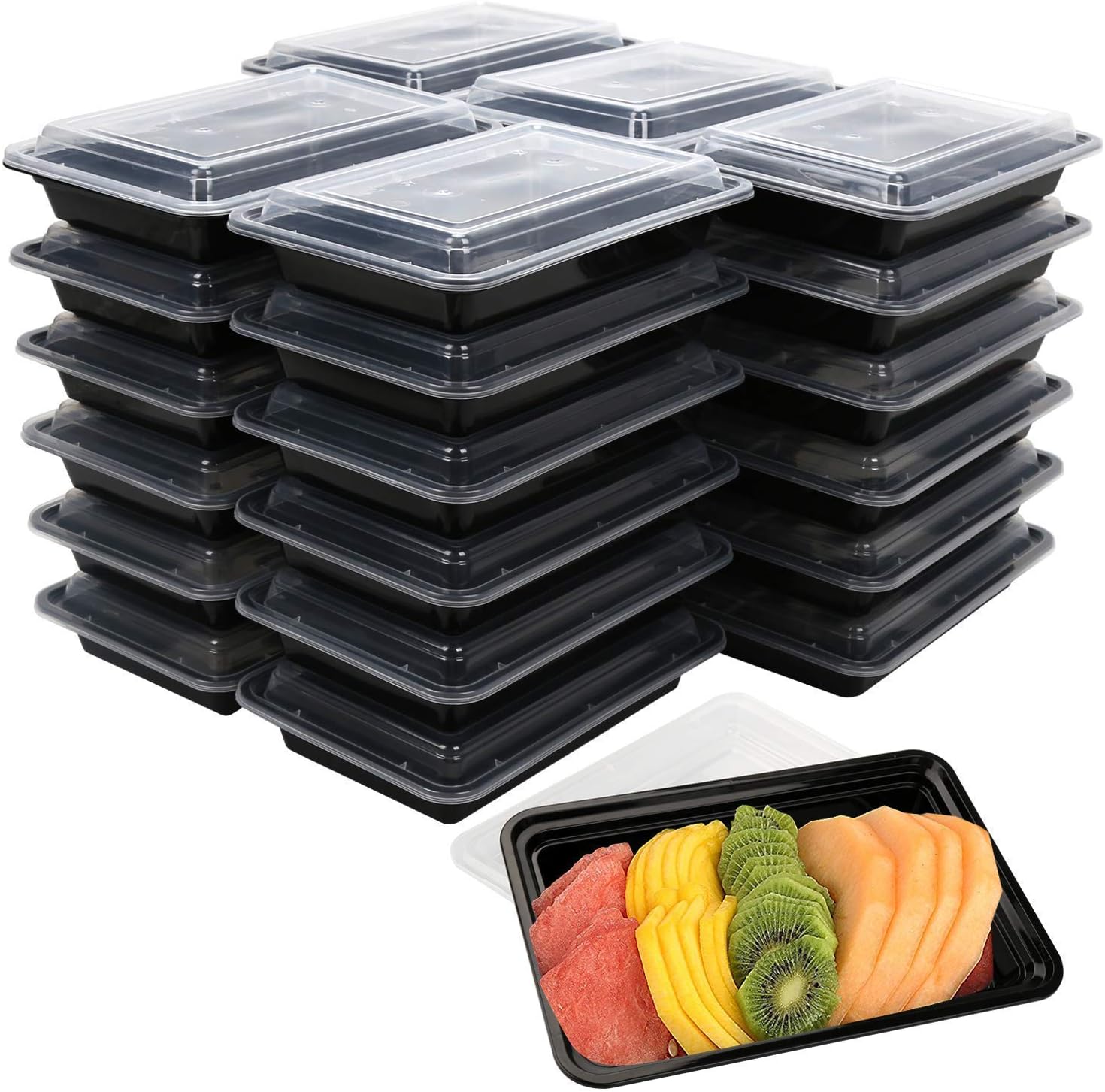 [30 Pack] Becozier 28oz- Single Compartment Meal Prep Containers