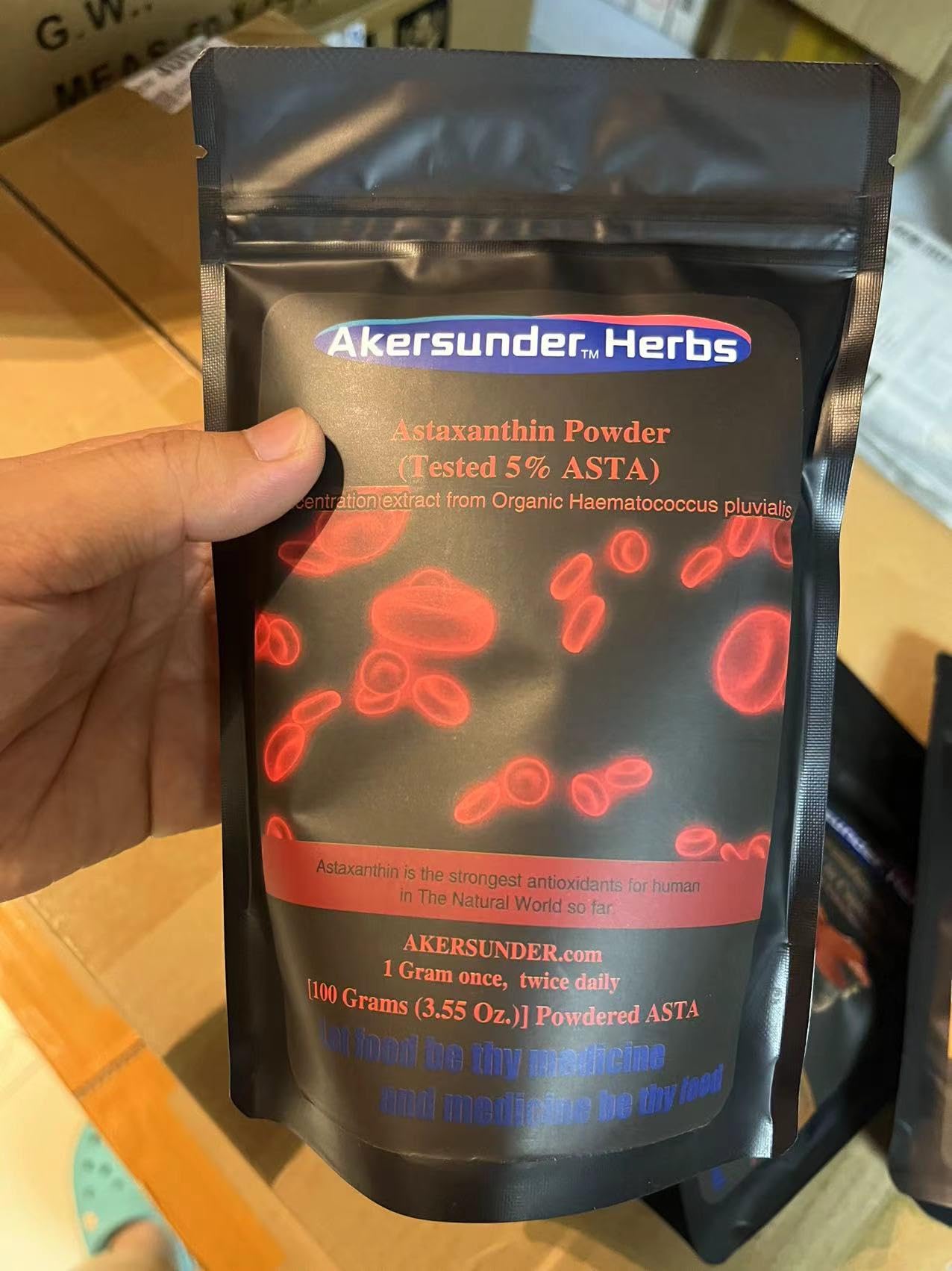 Estratto puro Haematococcus pluvialis in polvere, 100 grammi, astaxantina (ASTA) > 5%, integratore antiossidanti più forte
