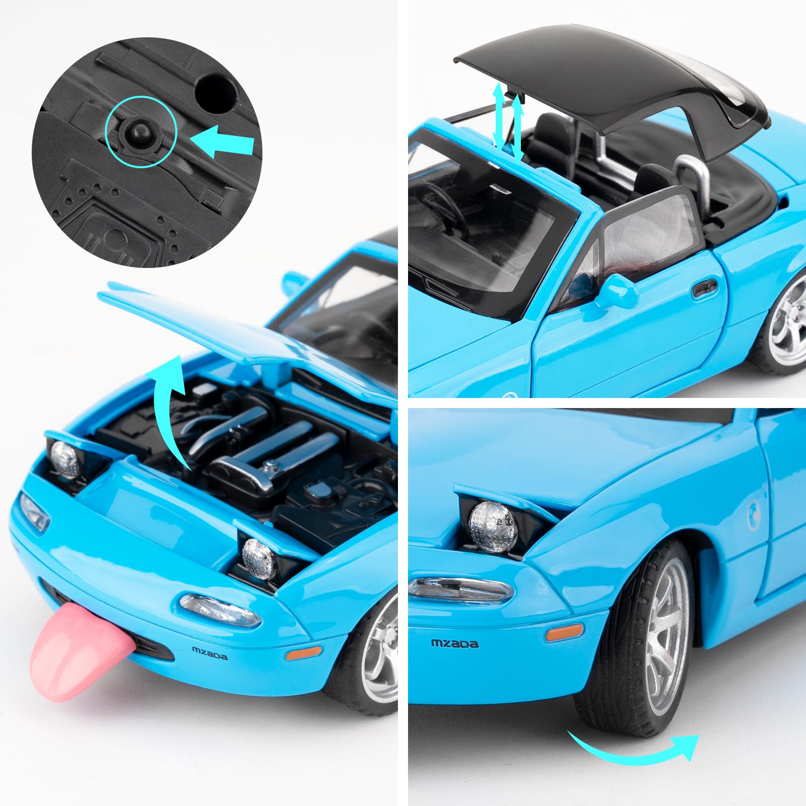 Amazon.com: TGRCM-CZ 1/32 Mazda Miata MX-5 Alloy Model Car, Toy