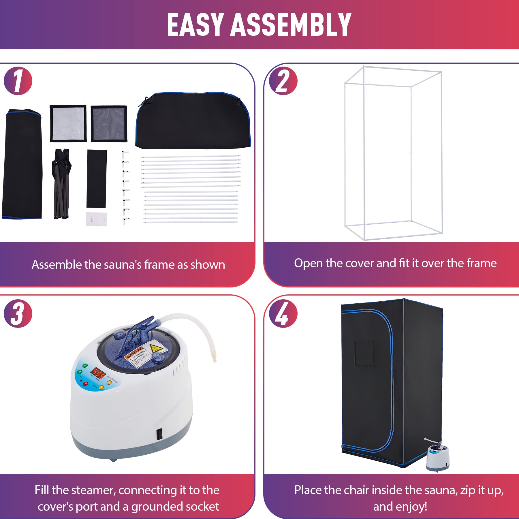 COZ Foldable Steam Sauna for Relax Home Sauna for Full Body Stretch