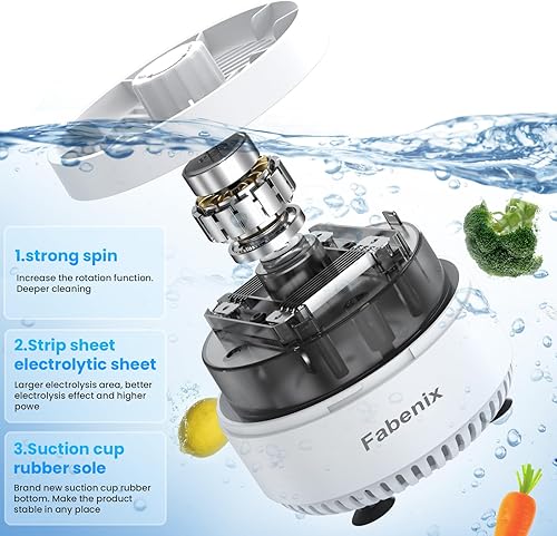 Miniatura 4 de Lavadora de frutas y verduras. Purificador giratorio de frutas y verduras. El dispositivo limpiador de frutas se enciende automáticamente en el