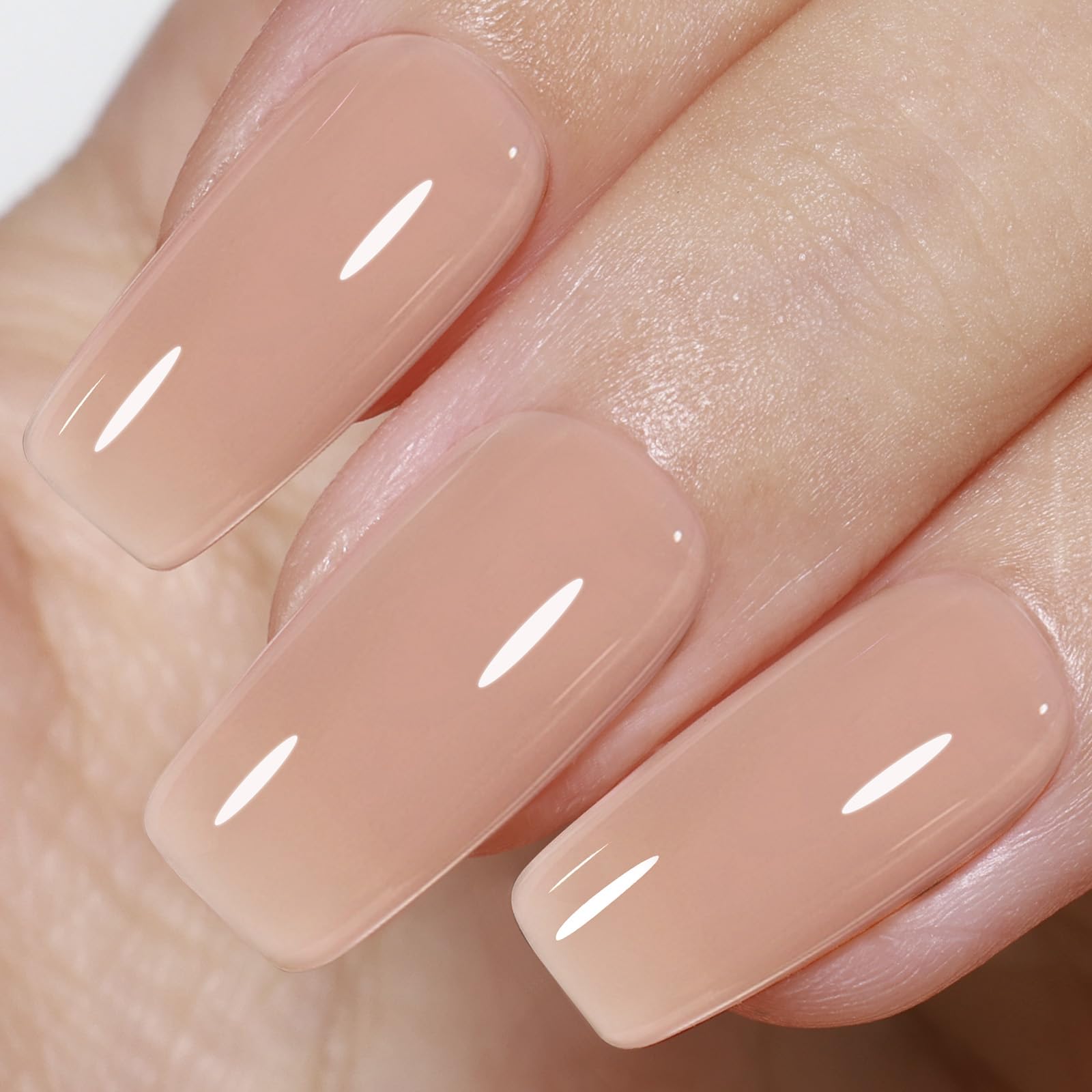 Beetles Nude Gel Nail Polish - 15ml Neutral Brown Base Color Fall Gel Polish Nail Concealer Mocha Sheer