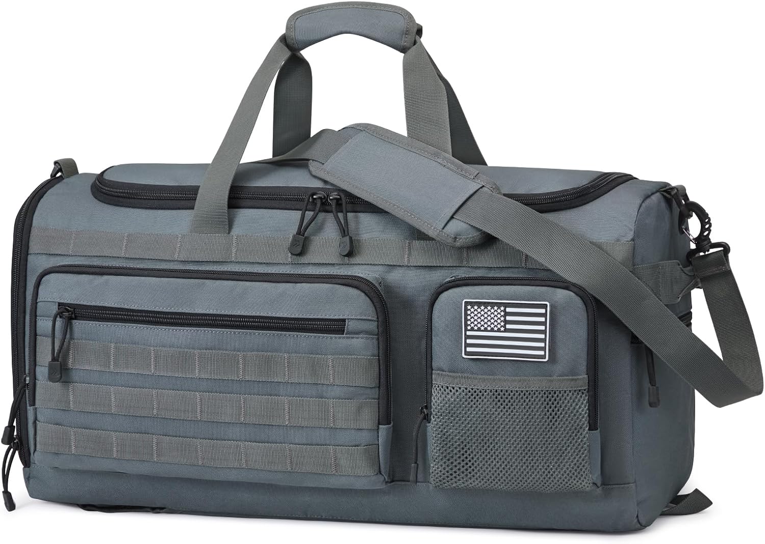 G4Free 3-in-1 Travel Duffle Bag for Men and Women, 50L Large Gym Sports Bags Tactical Military Duffle Backpack with Shoes Compartment and Wet Pocket (Dark Gray)