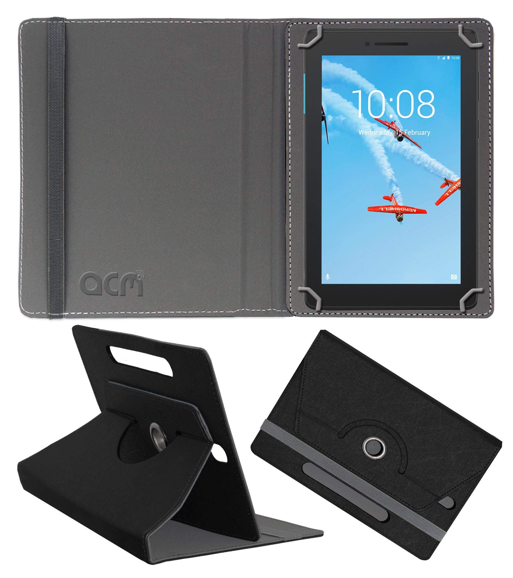 Acm Designer Rotating Leather Flip Case Compatible with Lenovo Tab E7 Tb-7104I Cover Stand Black (B08D3CRNHD) Amazon Price History, Amazon Price Tracker