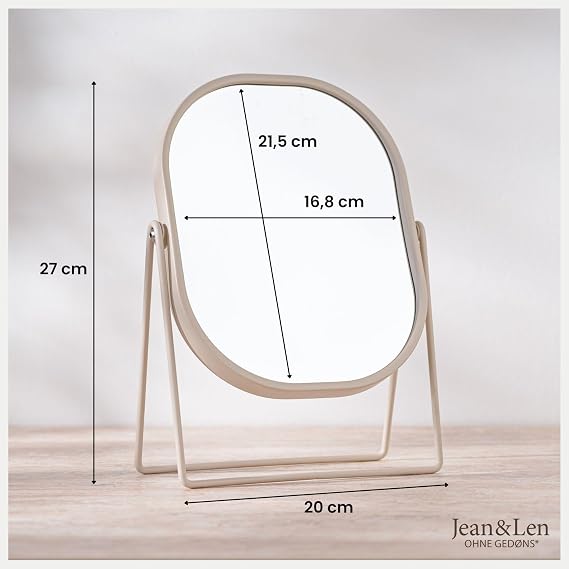 Jean & Len Cosmetic Mirror Beige 20 x 27 cm