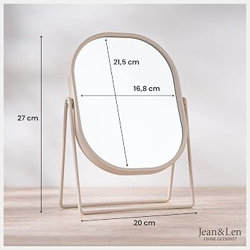 Jean & Len Cosmetic Mirror Beige 20 x 27 cm