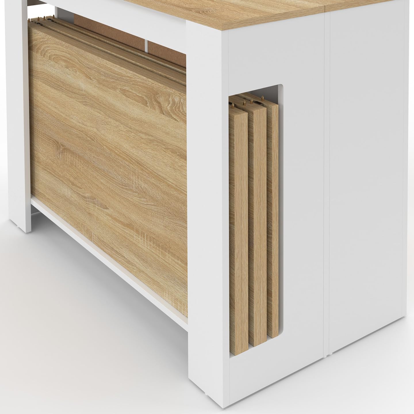 IDMarket Orlando - Mesa de aparador extensible para 14 personas, 285 cm, madera blanca