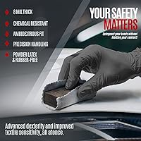 Vista 3 de MED PRIDE Maxx Strength - Nitrilo industrial negro, 8 mil de grosor, textura de diamante, desechable, resistente, resistente al desgarro