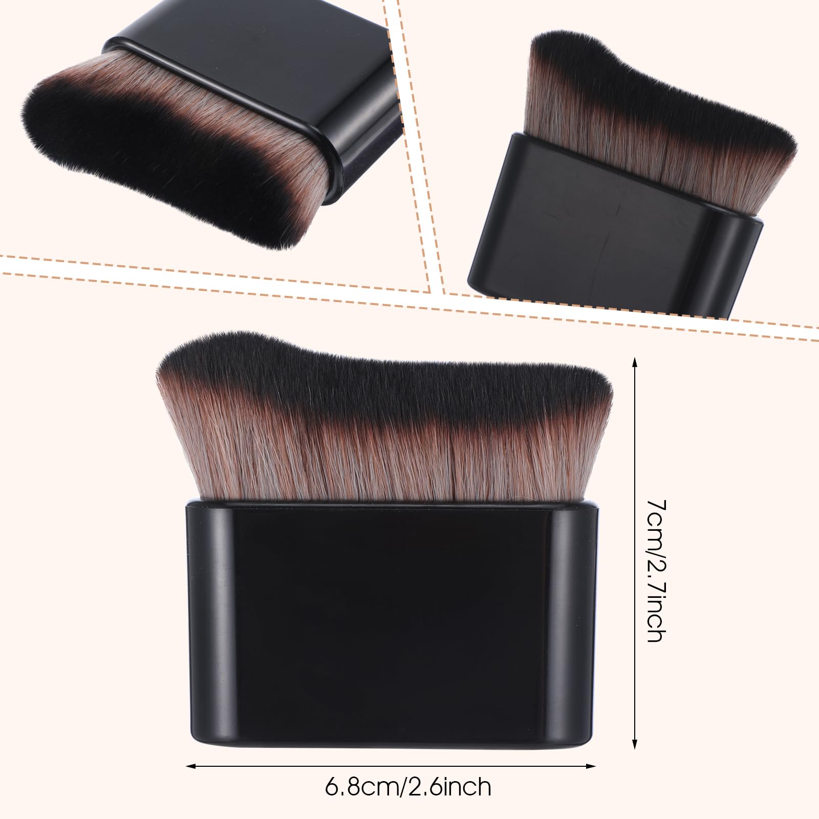 Self Tan Brush Body Makeup Brush Face Tan Brush Spray Tan Blending Brush Portable Self Tanner Brush for Body Kabuki Self Tan Brush Applicator for Face Neck Leg for Smooth Even Coverage(Black)