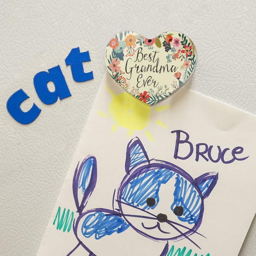 Best Grandma Ever Floral Heart Acrylic Fridge Refrigerator Magnet