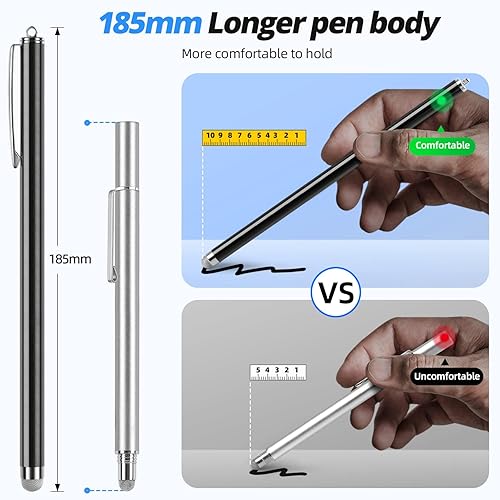 Miniatura 3 de Lápiz óptico para pantallas táctiles 5 unidades de cuerpo largo del bolígrafo Puntas de malla de fibra de alta sensibilidad y punta fina capacitiva