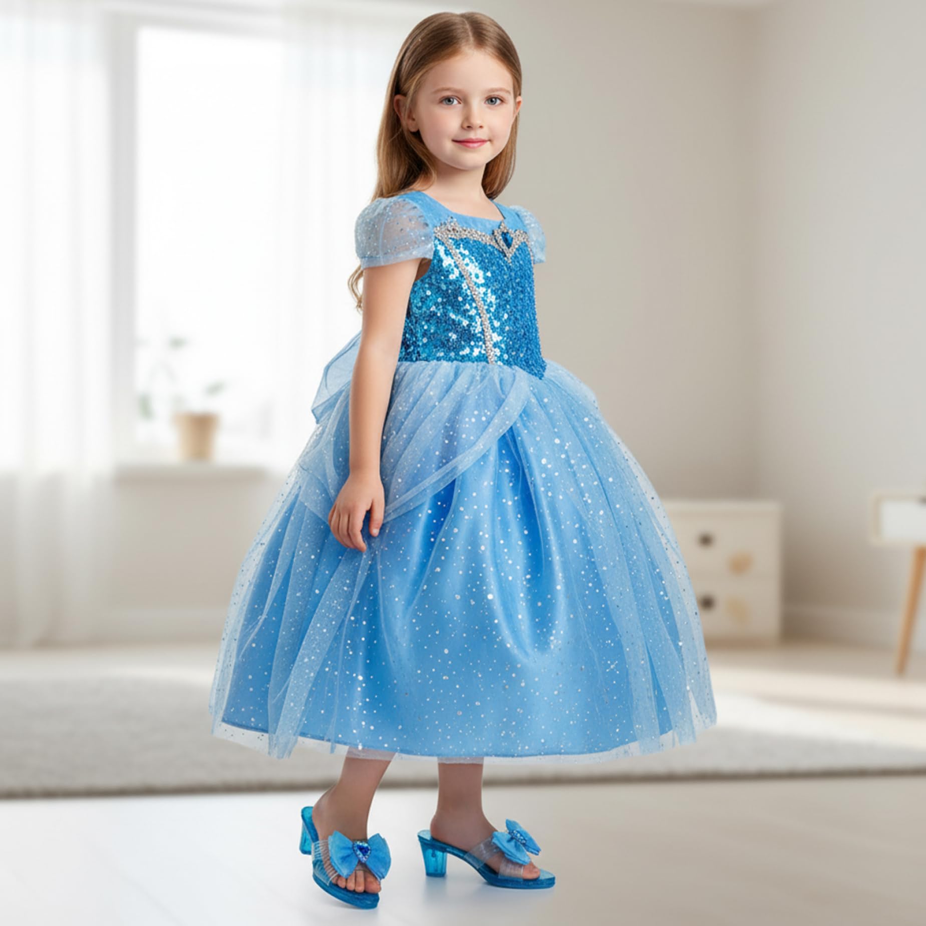Scarpe da Principessa, 2 Paia di Scarpe Eleganti con Tacco Alto, Antiscivolo, Portatili, finte di Giocare con Tacchi in per Giochi e Giocattoli in Costume da Giorno per Personaggi scolas