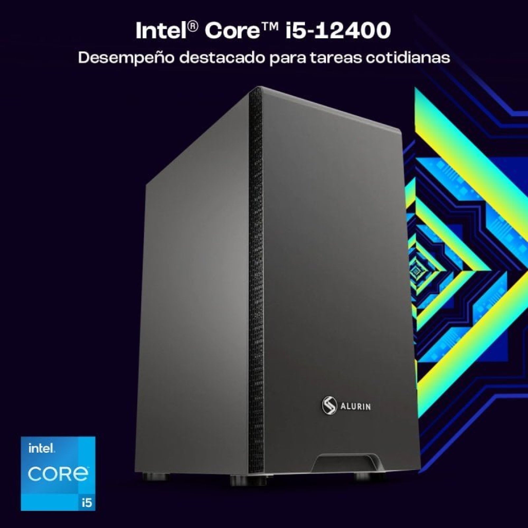 PcCom Work PC Sobremesa Intel Core i5-12400, 32GB RAM, 1TB SSD, Windows 11 Pro, Ordenador de Oficina para Empresa, Teletrabajo y Productividad