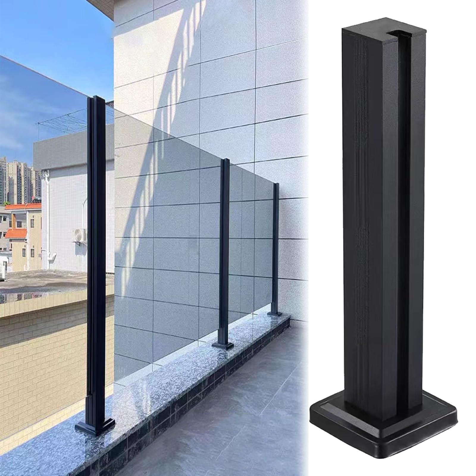 Poste de barandilla de vidrio para terrazas modernas y piscinas exteriores