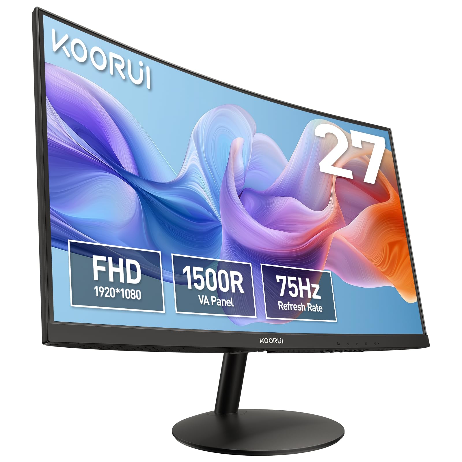 KOORUI 27-inch Curved Computer Monitor- Full HD 1080P Gaming