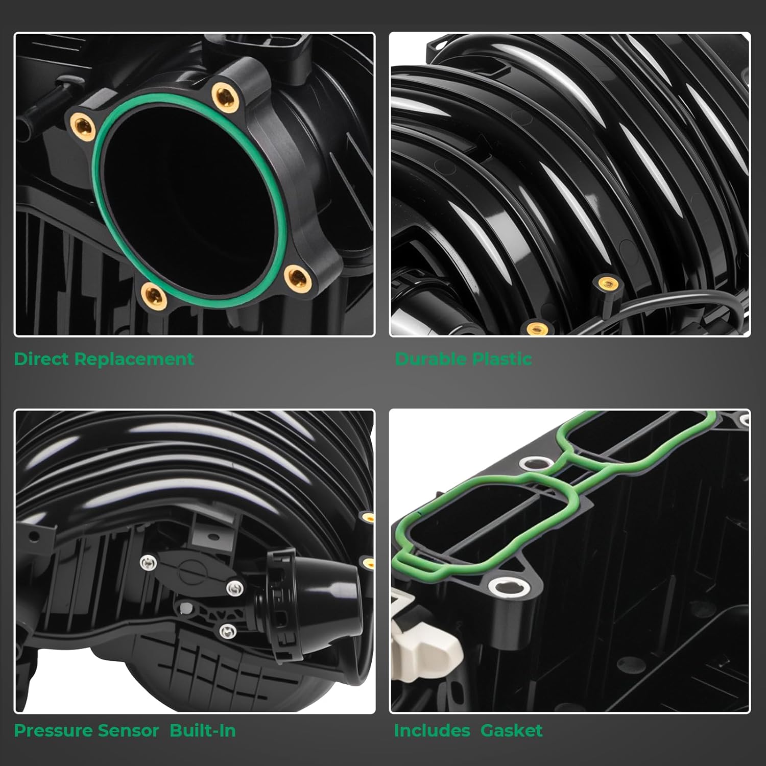 Engine Intake Manifold Compatible with Hyundai Sonata 2015-2019 Tucson 2018-2021 Santa Fe 2019-2020 Santa Fe Sport 2018 Kia Optima Sorento 2016-2020 Sportage 2017-2022 L4 2.4L Replace 283102GGA0