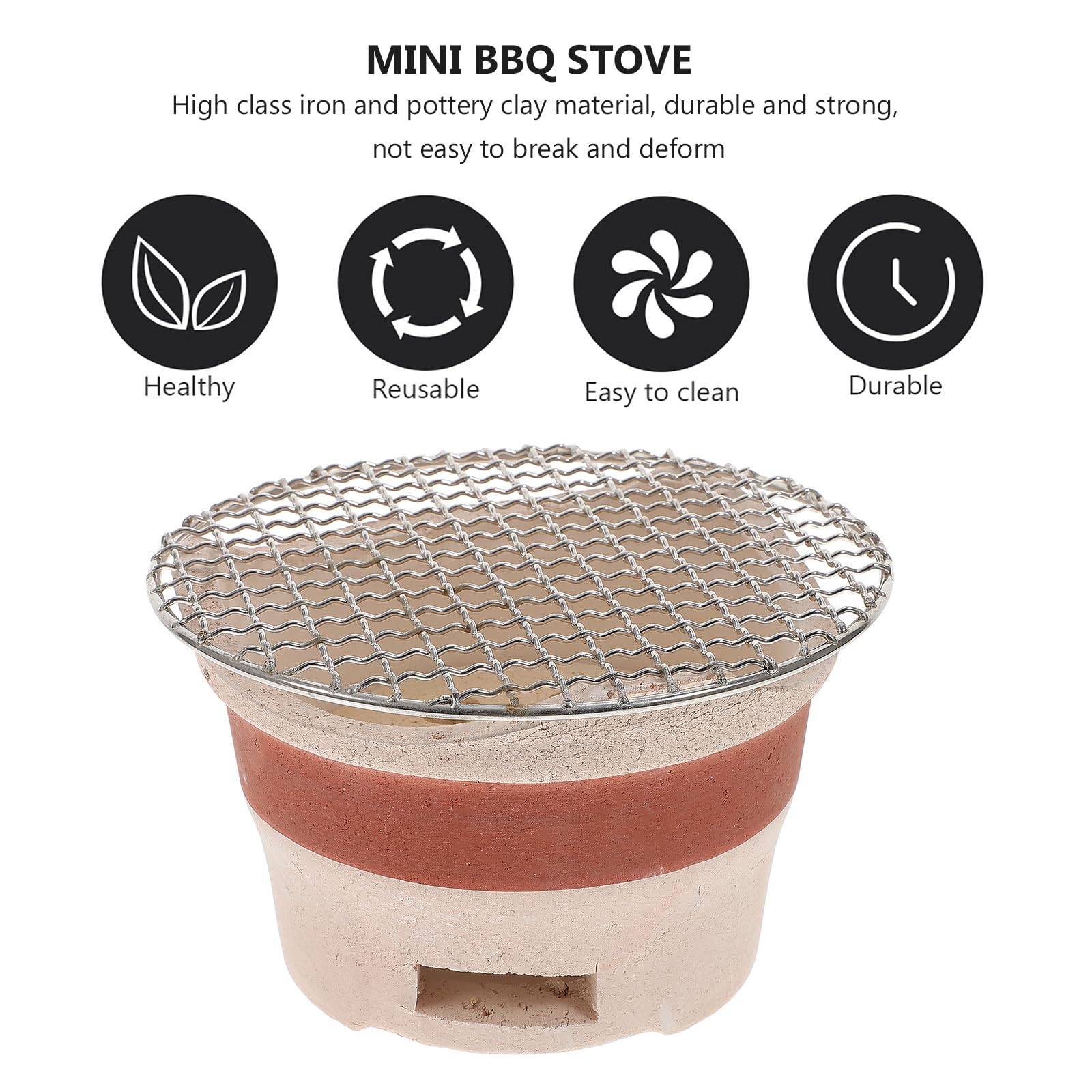 Kompaktowy ceramiczny mini grill z węglem drzewnym o losowym kolorze, idealny na piknik kempingowy i do ogrodu - przenośne narzędzie do gotowania na zewnątrz i sprzęt do grillowania