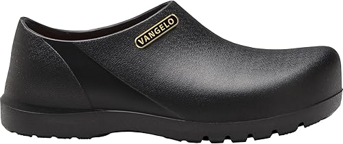 Miniatura 4 de VANGELO Zuecos profesionales antideslizantes para mujer, zapatos de trabajo, zapatos de enfermera, zapatos de chef, negro, blanco, lima, multicolor,