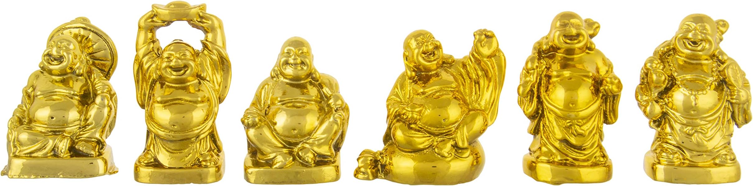 odishabazar Vastu Feng Shui Set of Laughing Buddha, Standard, Yellow, 2 Piece