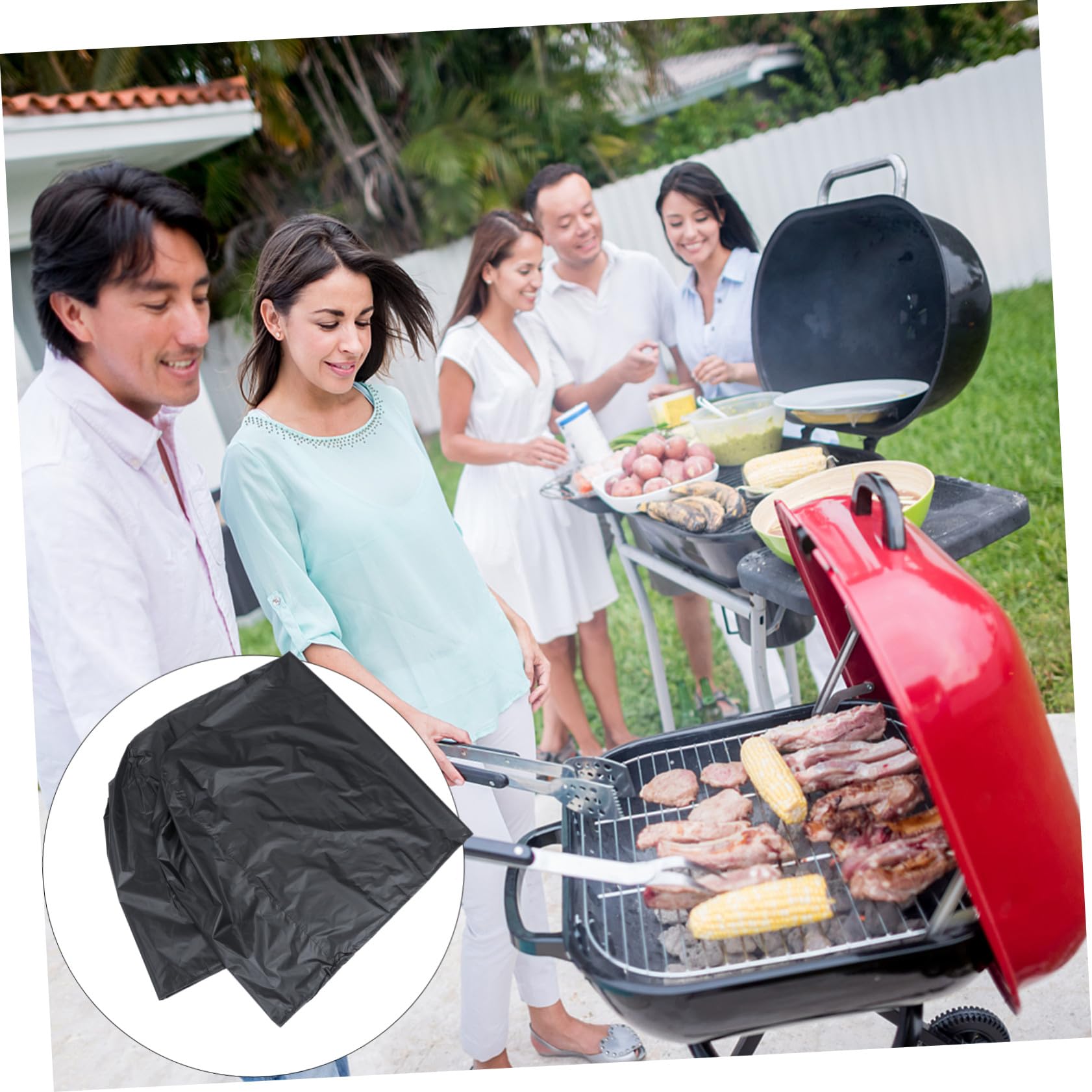 Hemobllo Copertura per Barbecue in Poliestere di Forma Quadrata Resistente e Sicuro da Usare Offre Protezione Contro le Intemperie e Facile da Pulire e Riporre